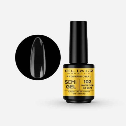 Elixir Semi Gel #102 Matte Top Coat (No Wipe) 15 ml