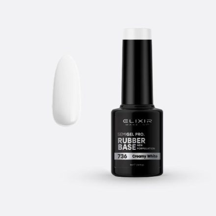 Elixir Semi Gel Rubber Base #736 Creamy White 5 ml