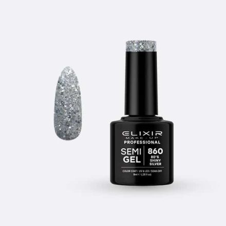 Elixir Semi Gel #860 80's Shiny Silver 8 ml