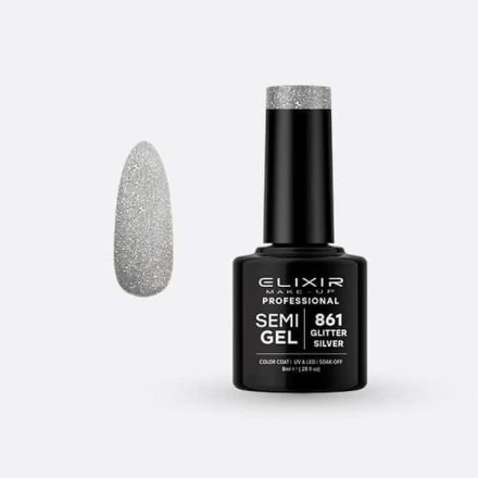 Elixir Semi Gel #861 Glitter Silver 8 ml