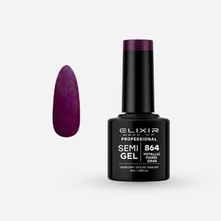 Elixir Semi Gel #864 Metallic Mardi Gras 8 ml