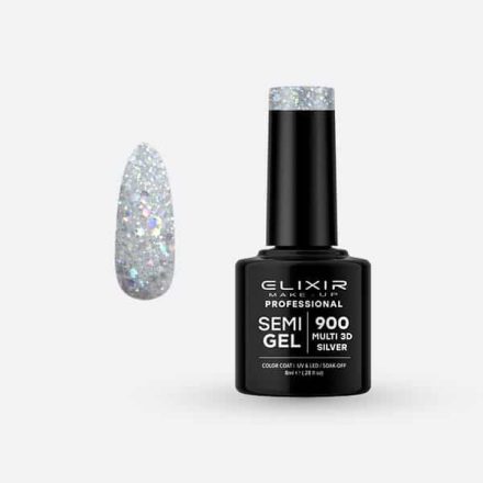 Elixir Semi Gel #900 Multi 3D Silver 8 ml