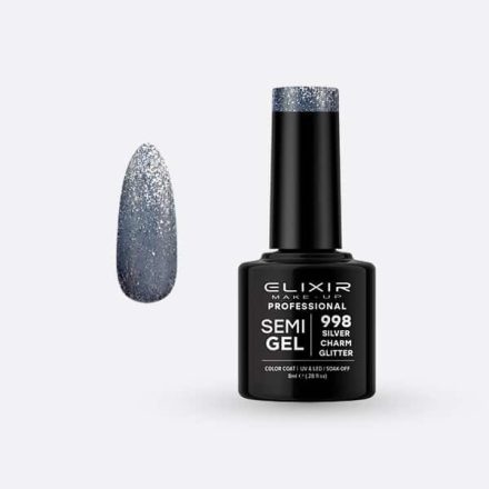 Elixir Semi Gel #998 Silver Charm Glitter 8 ml