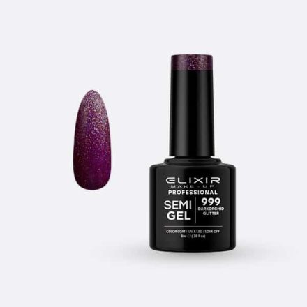 Elixir Semi Gel #999 Darkorchid Glitter 8 ml