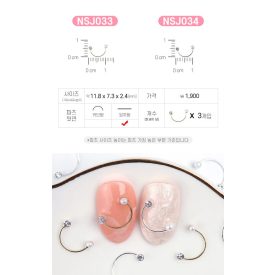 JELLO JELLO Charm ezüst félkör, 3 db NSJ034