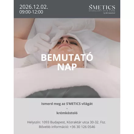 S’METICS by dermaceutical BEMUTATÓ NAP 2026.12.02. 9.00-12.00